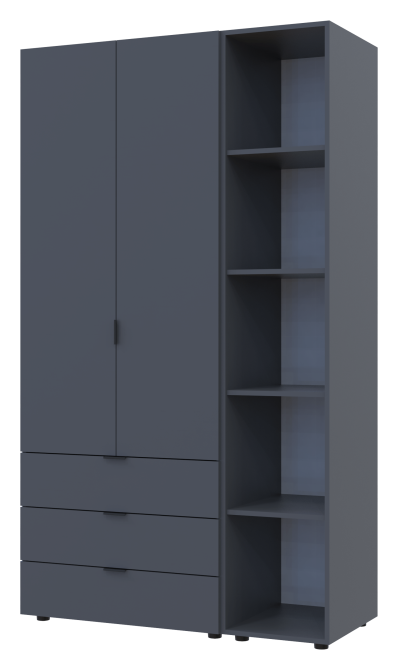 Комплект шкафов для одежды Doros Гелар (2 шт.) 115,7х49,5х203,4 см Графит (DRS-011145) Днепр - изображение 1