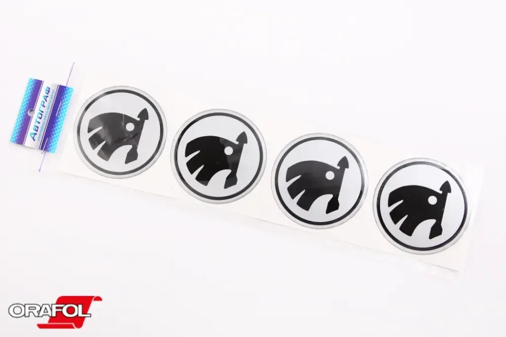 Наклейка на колпак 70ммм силікон Skoda срібне. Автограф (4 шт.) Вінниця - фото 1