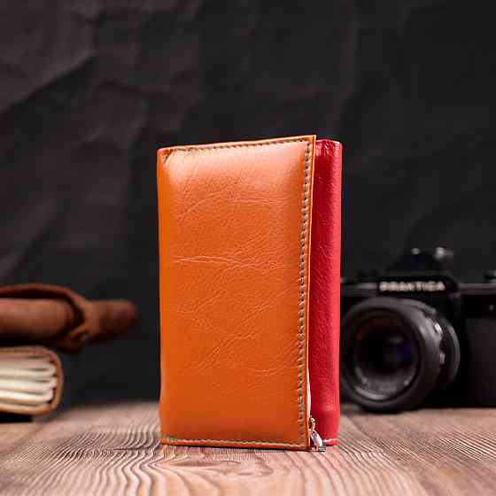 Кожаный кошелек в три сложения для женщин ST Leather 19442 Разноцветный Киев