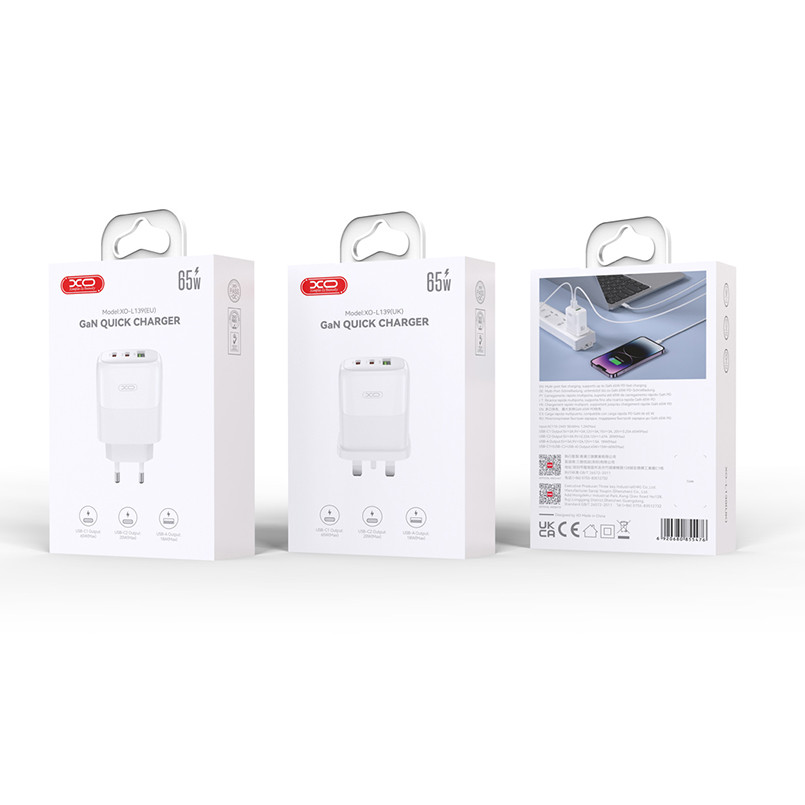 Мережевий зарядний пристрій XO L139 1USB-A 45W+2USB-C 65W білий Львів - фото 5