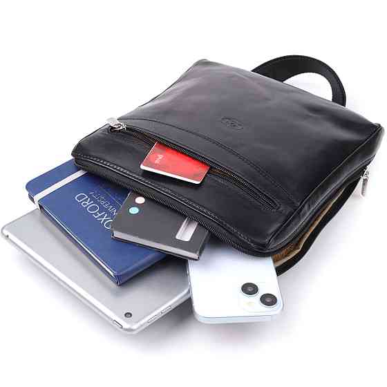 Мужская сумка через плечо из гладкой натуральной кожи Tony Perotti 20855_1 (9137-20 nero) Черный Киев