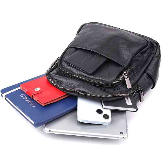 Жіночий рюкзак з натуральної шкіри Vintage 23062 Чорний Київ