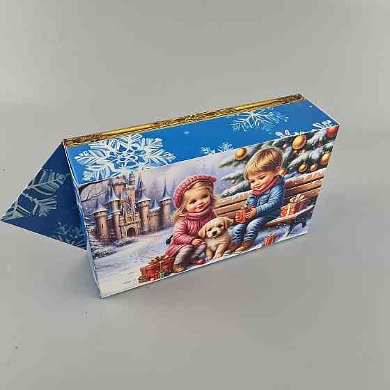 Новогодняя подарочная картонная упаковка для конфет (500грм) №239 