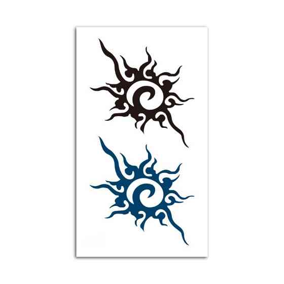 Тату переводка Трайбл Сонце 10 на 6 см чорно-синій Київ