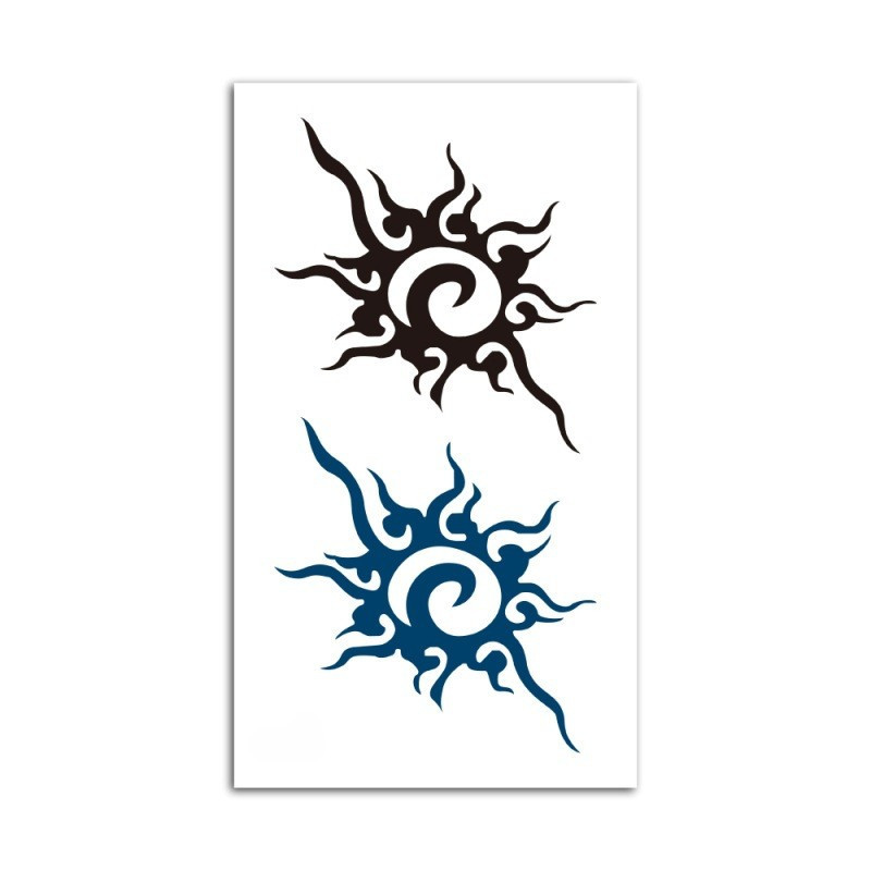 Тату переводка Трайбл Сонце 10 на 6 см чорно-синій Київ - фото 2