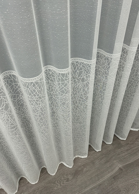 Тюль VR-Textil 1674т Жаккард Белый 300х270 см (42-0694) Киев - изображение 8