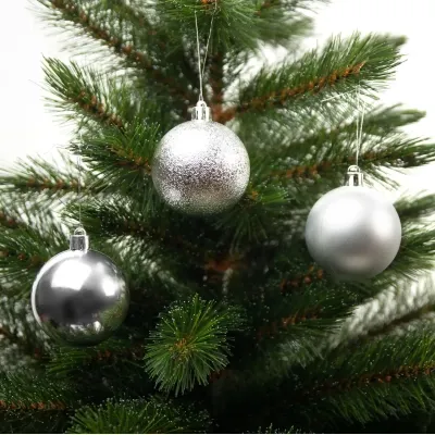 Ялинкова іграшка House Of Seasons Кульки Пластик 27 шт D6 см Сріблясті (8720967923175) Вінниця