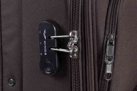 Валіза тканинна WINGS 1706 середня 65 см коричнева 4 колеса Київ