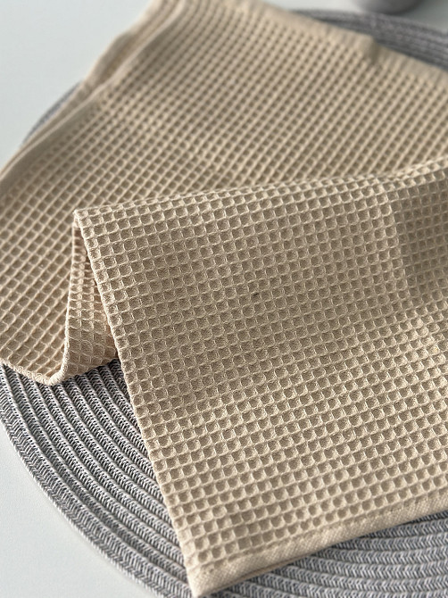 Вафельний рушник Ideal Textile 70х140 см 240 г/м2 (56860827) Бежевий Чернівці - фото 7