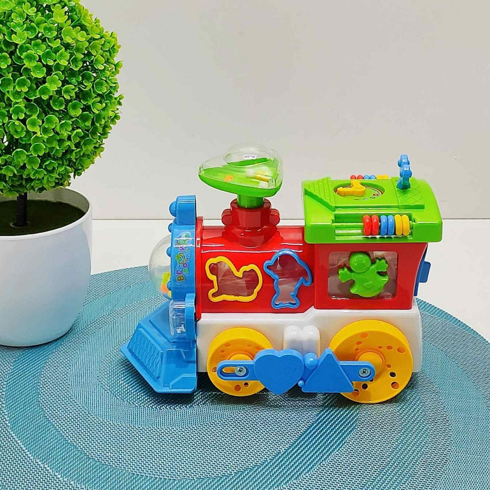 Паровоз розвиваючий TK Group озвучка на батарейках пищалка на трубі підсвічування Червоно-зелений (93866) Чернігів - фото 5