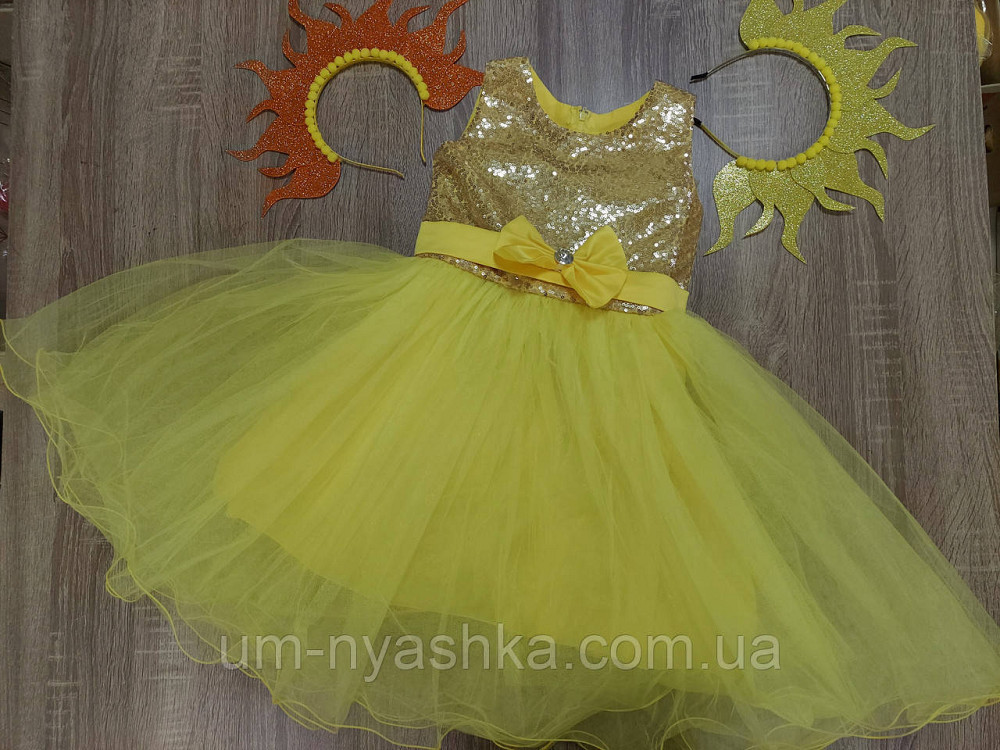 Желтое нарядное платье на девочку костюм Солнышко, Цыпленок, Уточка, Одуванчик Кривой Рог - изображение 3