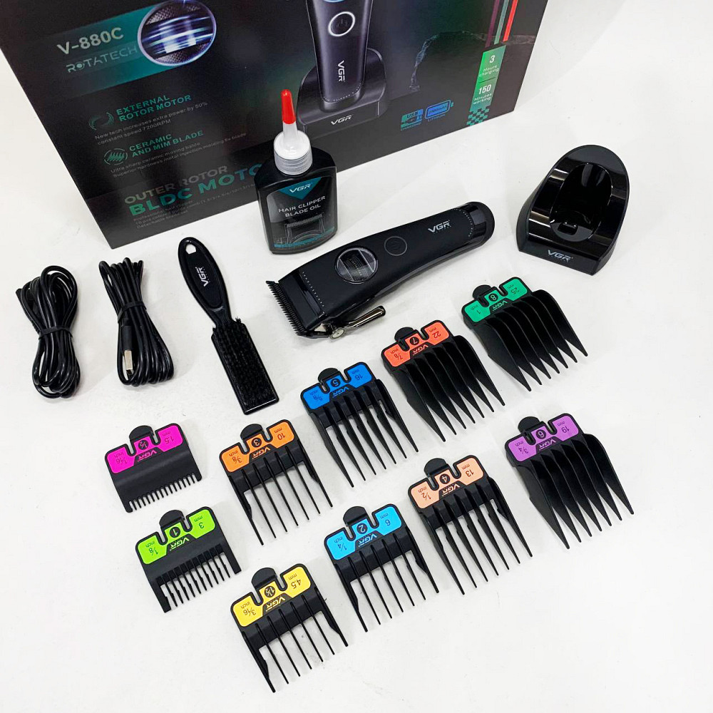 Машинка для стрижки короткої стрижки, Електрична машинка для з насадками Тример скронь PR-58 Львів - фото 10