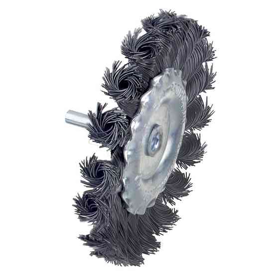 Щітка дротяна дископодібна Ø100мм хвостовик Ø6мм (стала кручена) SIGMA (9023101) Рівне