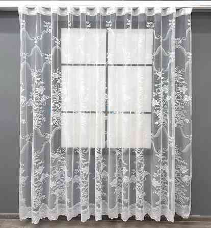 Короткая тюль, жаккард цвет белый 1612т Киев