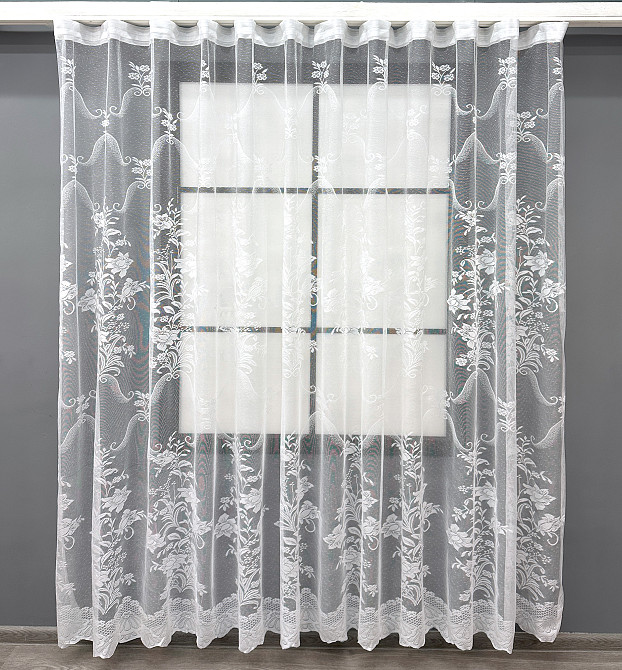Короткая тюль, жаккард цвет белый 1612т Киев - изображение 6