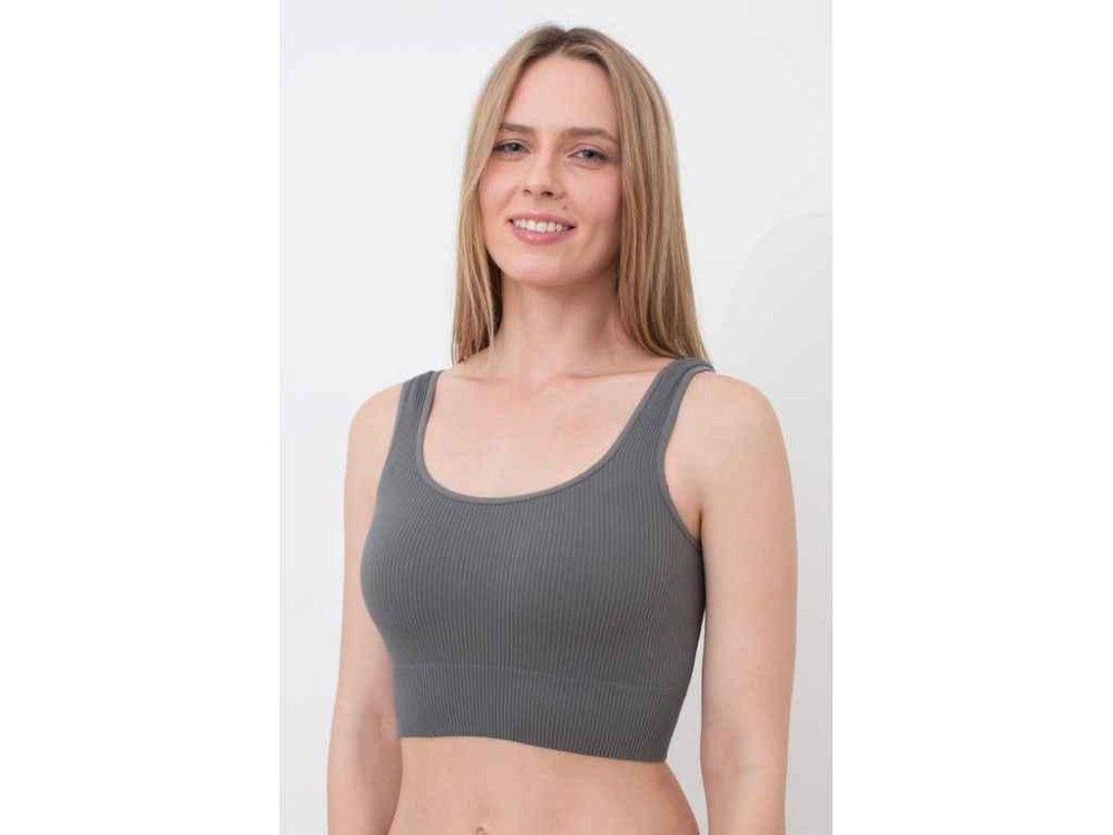 Топ сірий жін. з мікрофібри TOP RIB poppy seed р.L-XL ТМ GIULIA Київ - фото 1
