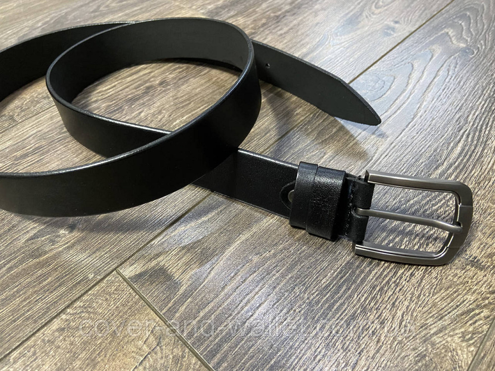 Класичний брючний чоловічий ремінь ST Leather 35 мм (чорний) Київ - фото 3