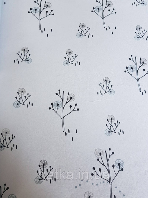 Шпалери флізелінові Decoprint Sweet Dreams дитячі дерева чорні гілки сріблясті сірі на білому 0,53x10,05 м Київ - фото 2