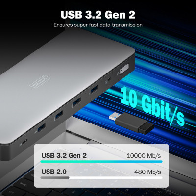 Порт-репликатор Digitus USB-C > 3xHDMI/2xDP/4xUSB-A/USB-C/RJ54/DC/Audio (DA-70918) Винница - изображение 4