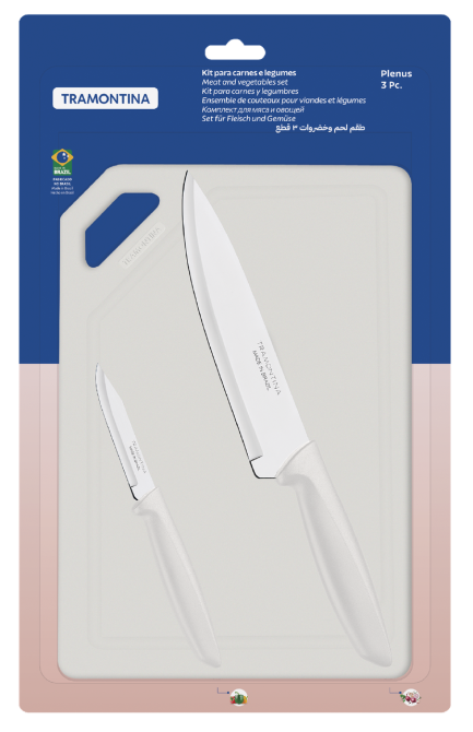 Набор ножей Tramontina Plenus light grey, 3 предмета (6747192) Киев - изображение 3