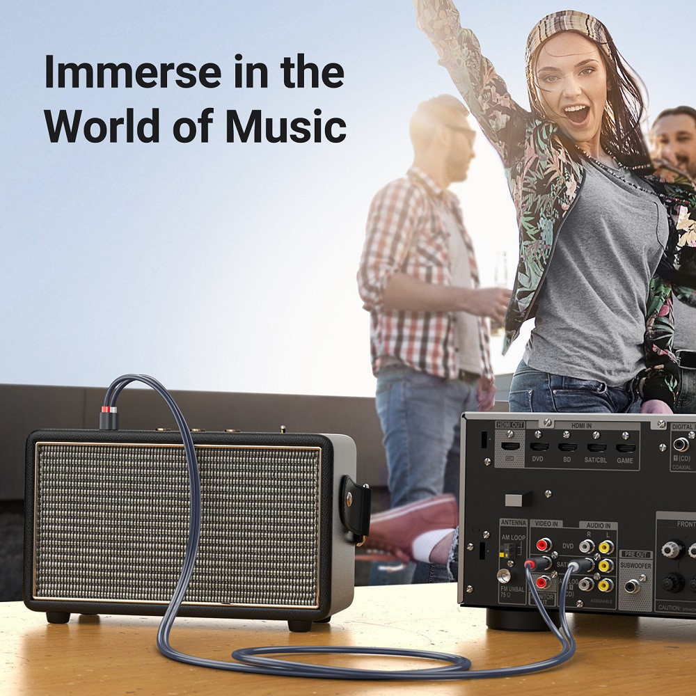 Аудиокабель UGREEN 2RCA, 5 м, черный Киев - изображение 5