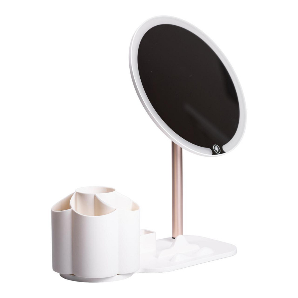 Дзеркало для макіяжу з підсвічуванням кругле настільне Ø21 см з підставкою Біле HP-10-9AW Київ - фото 2