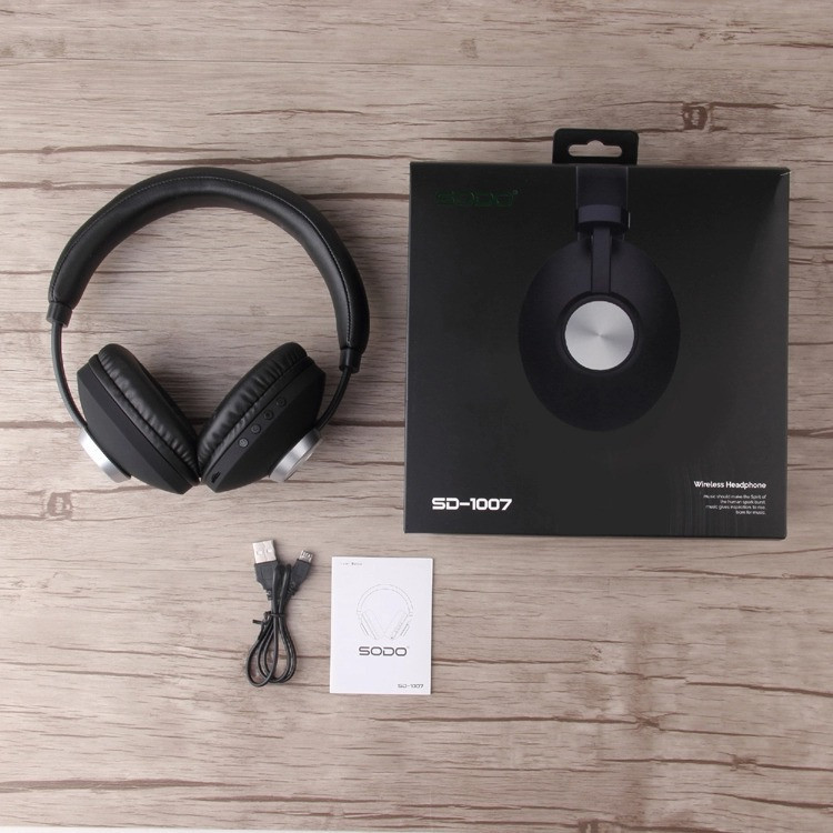 Бездротові \ Провідні Bluetooth Навушники з вбудованим мікрофоном SODO (SD-1008) Black Нововолинськ - фото 6