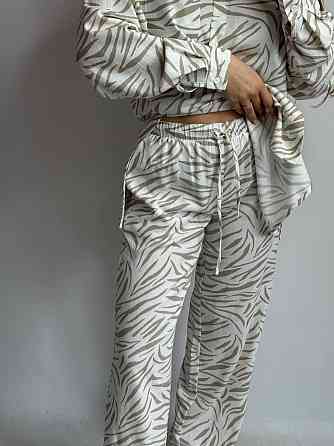 Костюм жіночий літній льон Бежевий Тварини принти M-L Харків