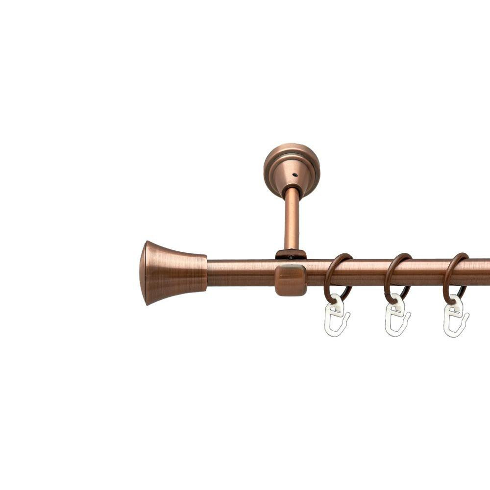 Карниз Orvit Принц металевий однорядний відкритий гладка труба кільце металеве Мідь 16 мм 300 см (00-00019418) Львів - фото 1