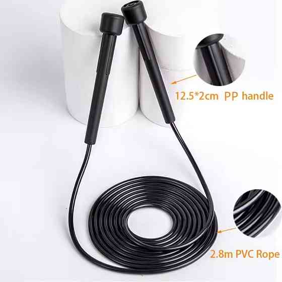 Скакалка для фитнеса длина 2.8 м,черная CZYP-905 Каменец-Подольский