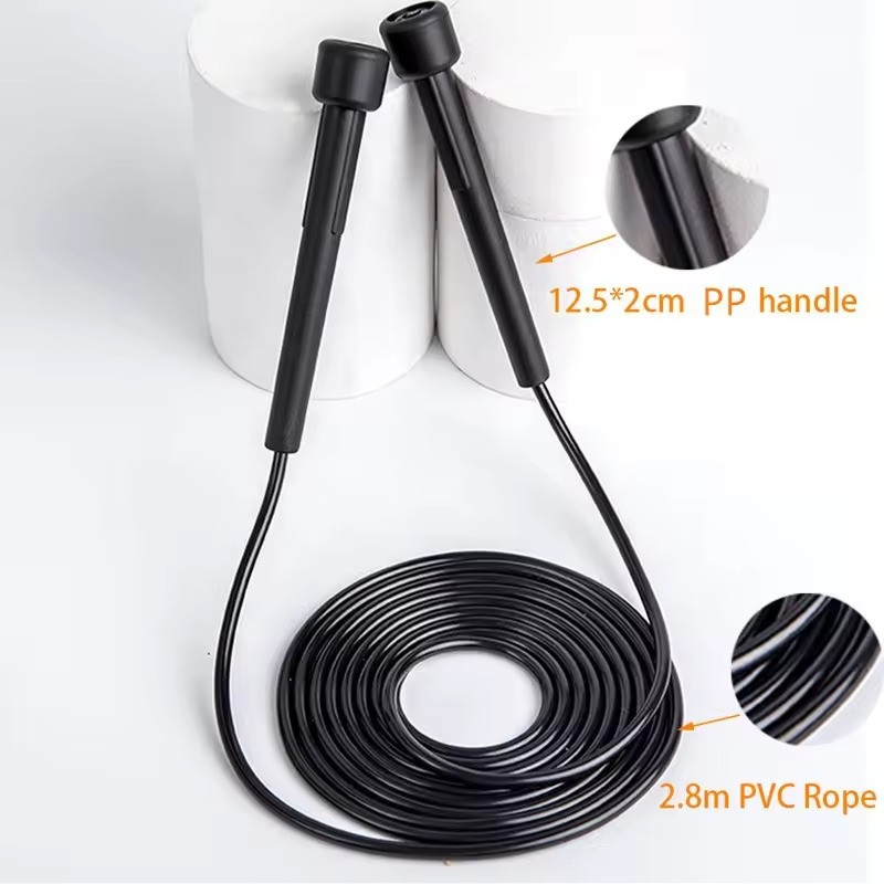 Скакалка для фитнеса длина 2.8 м,черная CZYP-905 Каменец-Подольский - изображение 2