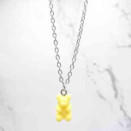 Мишка подвеска, желтый - длина 48см, смола, цинковый сплав Киев