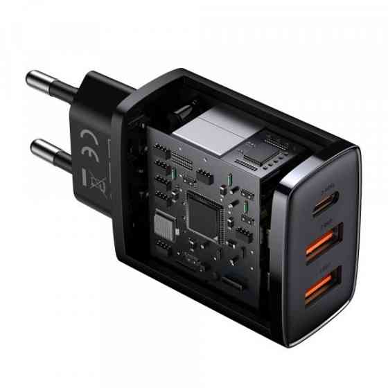 Зарядний пристрій 3xUSB 20W (USB-C+USB-A) Чорний Baseus (CCXJ-E01) Київ