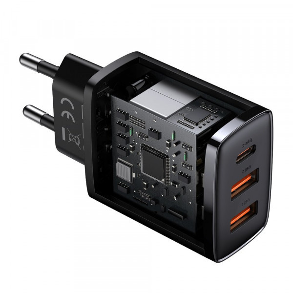 Зарядний пристрій 3xUSB 20W (USB-C+USB-A) Чорний Baseus (CCXJ-E01) Київ - фото 5