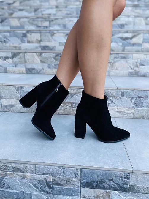 Nivelle Жіночі черевики NIVELLE чорні натуральна замша каблук 9.5 см висота 10 см (6093/48) Коломия - фото 6