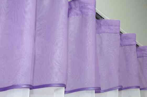 Кухонная занавеска VR-Textil № 047к сиреневый с белым 270х170 см (50-220) Киев