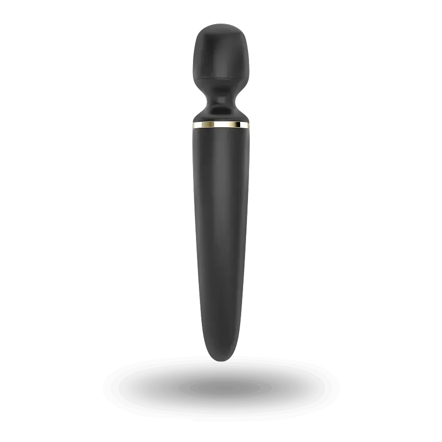 Вібромасажер Satisfyer Wand-er Woman (Black/Gold), водонепроникний, потужний, розмір XXL Львів - фото 4