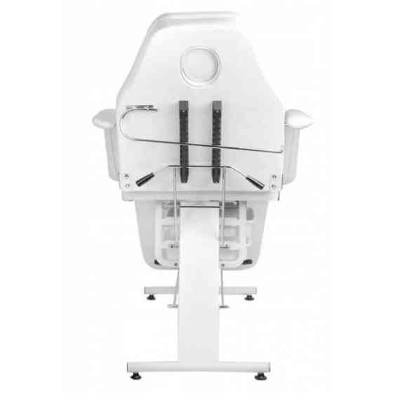 Косметологічне крісло-кушетка 202 стаціонарна механічна з лотками для аксесуарів Київ