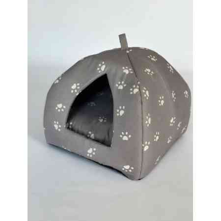 М'який будиночок для домашніх тварин собак та котів 1352 S (35*35*40см), Сірий з лапками Київ