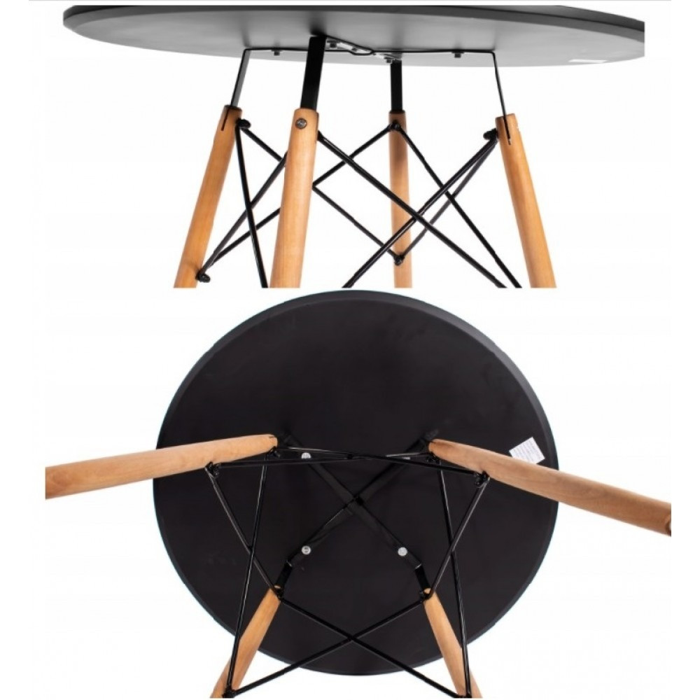 Столик кухонный обеденный Bonro В-957-600 60х72 см стол круглый для кухни Черный Киев - изображение 3