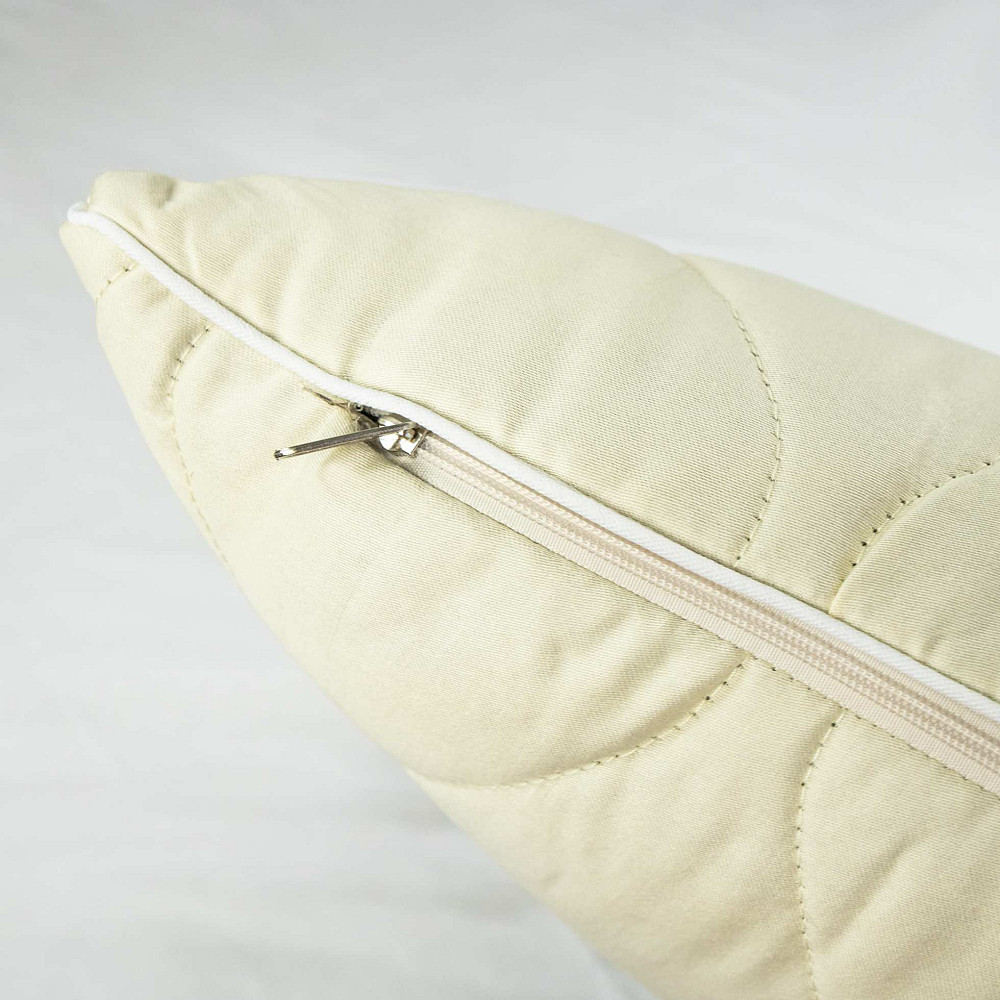 Подушка конопляная стеганная YouStar 50х70 см чехол 100% хлопок Сатин (Ванильный) Сумы - изображение 3