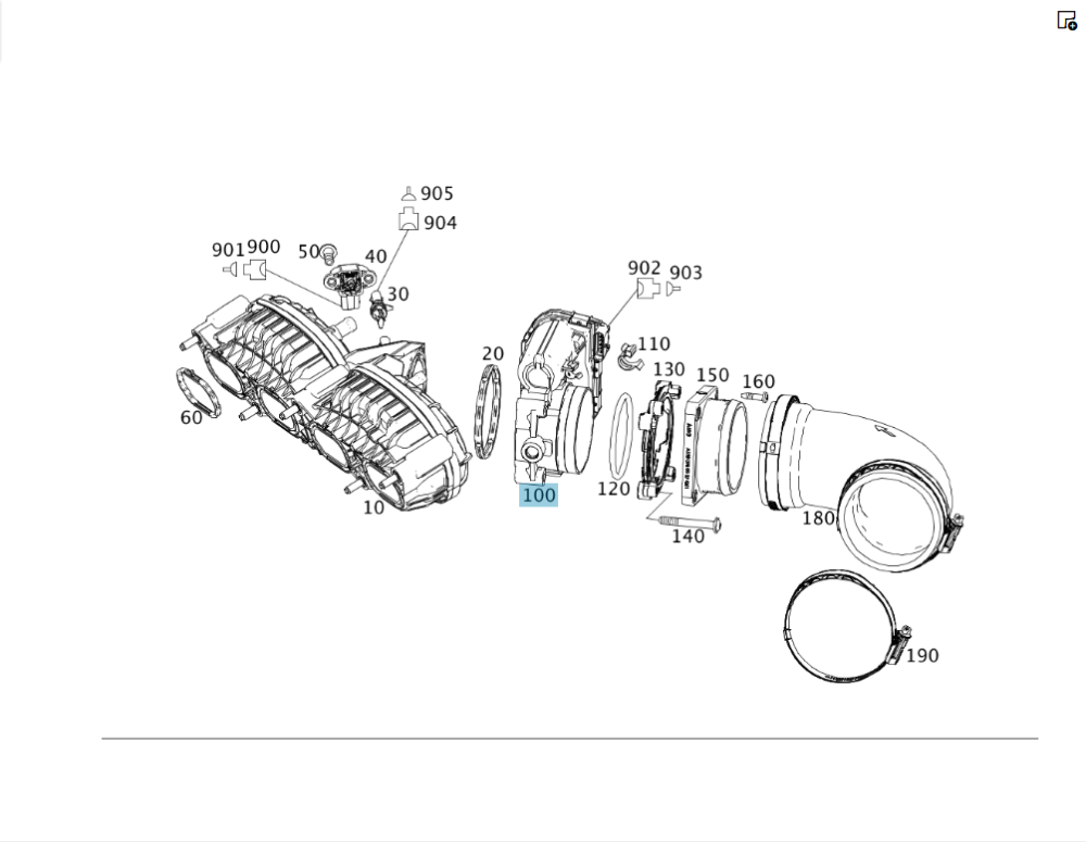Mercedes-Benz  A2761410125 Дросільна заслінка C-Class Cabrio A205 C-class Estate S205 C-Class Coupe С205 C-Class W205 GLC X253 GLC Coupe C253 R-class  Одеса - фото 2