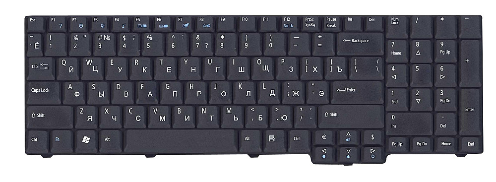 Клавиатура для ноутбука Acer Aspire (7000, 9300, 9400) Black, Mat, RU Вінниця - фото 2