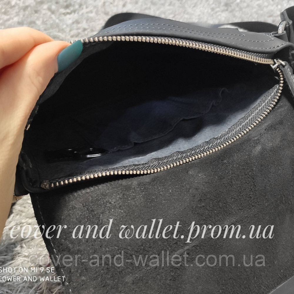 Шкіряна чоловіча сумка месенджер на магнітах ручної роботи Grande Pelle 754110 Київ - фото 3