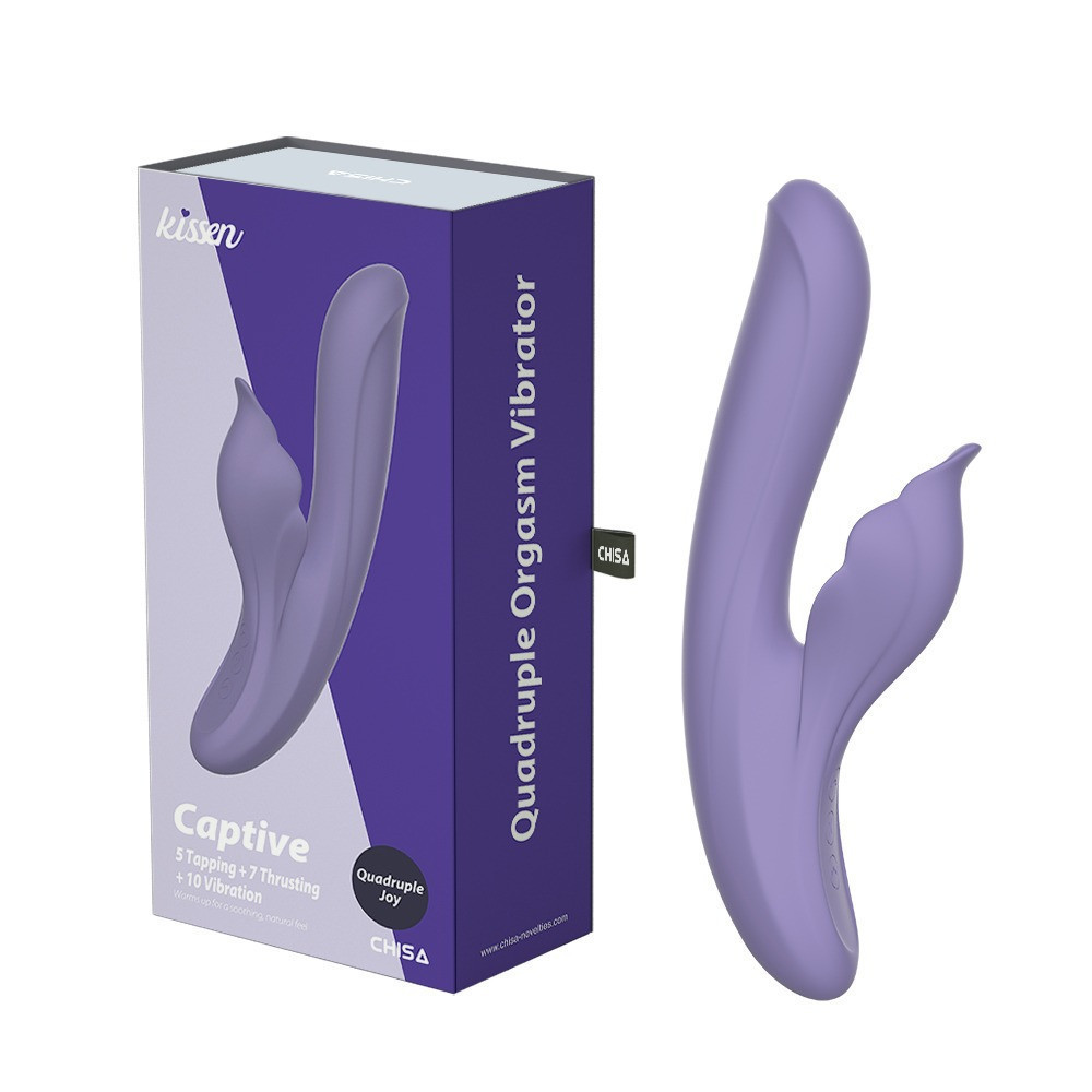 Вібратор Сhisa Kissen Captive з кліторальним відростком, фіолетовий Sex Aura Київ - фото 1