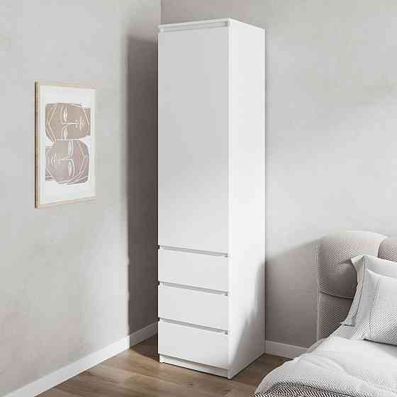 Шафа для одягу VAYS, пенал з полицями та шухлядами, без ручок R-35 Білий Львів