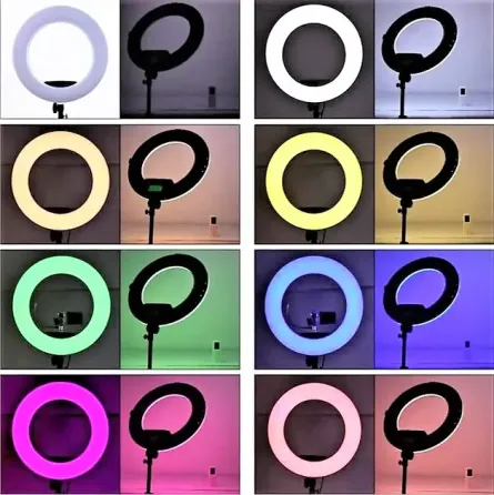 Кольцевая LED лампа RGB MJ38 38см 220V 1 крепл.тел USB + пульт Коломия