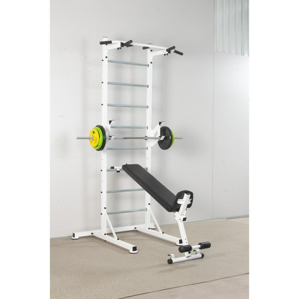 Шведская стенка мобильная напольная без крепления металлическая передвижная напольная со скамьей турником брус Каменское - изображение 8