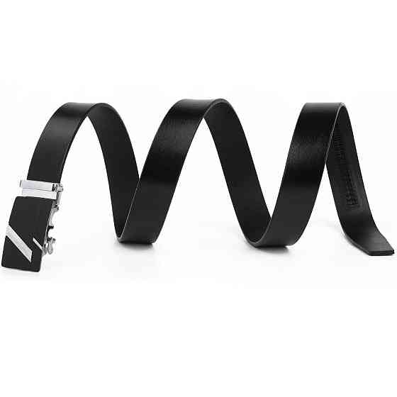 Ремень мужской c черной матовой пряжкой Vintage 20329 Черный Киев