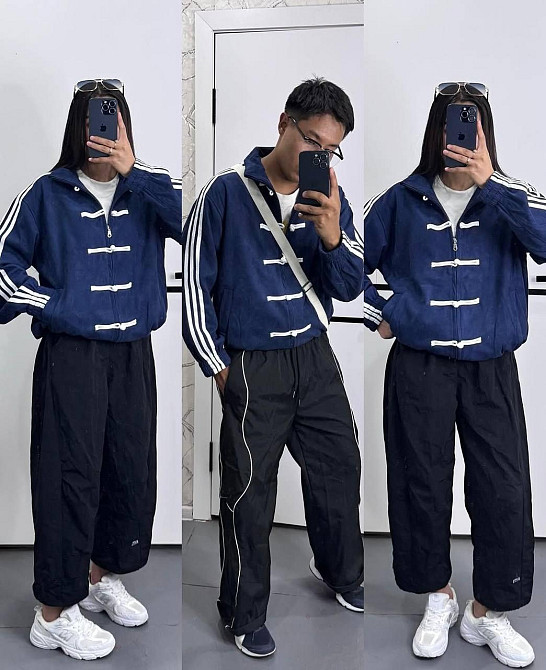 Унісекс оверсайз стильний бомбер із замші турецький замш Синій Одеса - фото 1